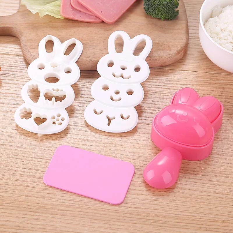 

Punch Sushi Rice Ball Mold Onigiri Mould DIY Sushi Maker Bazooka Bento Accessories Rabbit Form Sushi Set Cute Rice Ball Molds