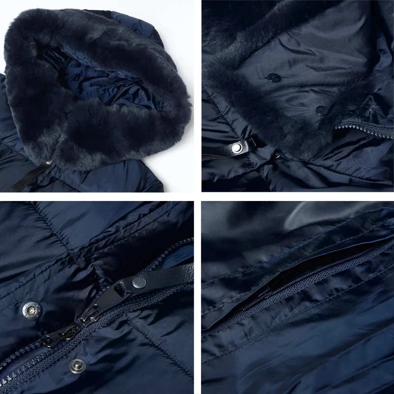 ICEbear 2019 Новая зимняя женская куртка со смъемном меховом ворот из натурального