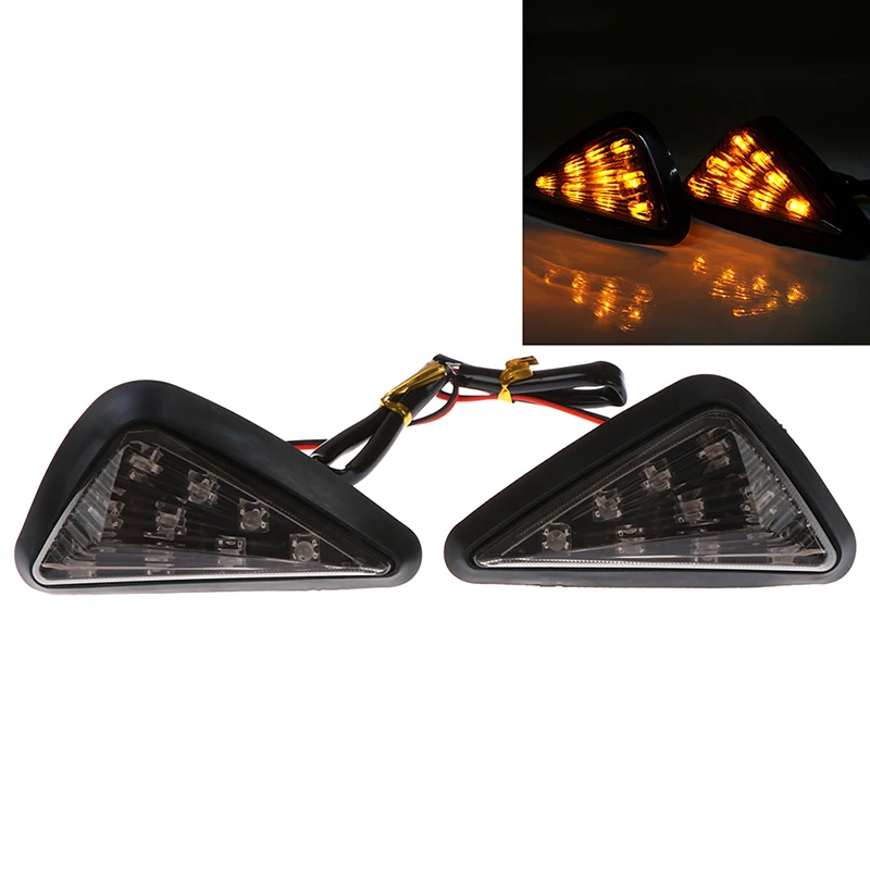 

1 Pair Blinker riangle Moto Turn Signal Lamps Piranha Light Motorcycle Flasher 9 LED Turn Light Motorbike Indicators