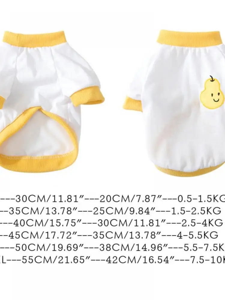 

XS-XXL Summer Clothes Dog Shirt Dog Cute Printed Clothes Dog Cat Cotton Vest Pet Breathable Fruit Pattern T-Shirt Pet Products