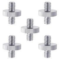 5 pieces 14 inch male to 14 inch male metal threaded screw adapter tripod screw converter for dslr camera tripod monopod