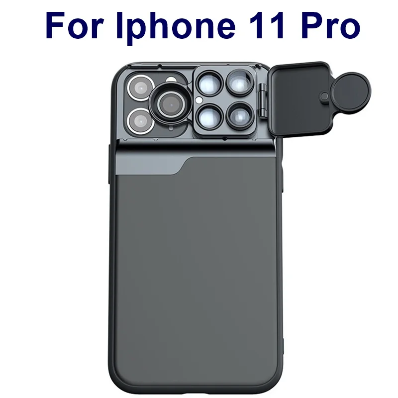 For Iphone 11 Pro Tongdaytech объектив камеры для Iphone X XR XS 11 Pro MAX 6 в 1 чехол для телефона рыбий глаз Широкоугольный макро объектив Para Celular рыбий глаз - Цвет: For Iphone 11 Pro