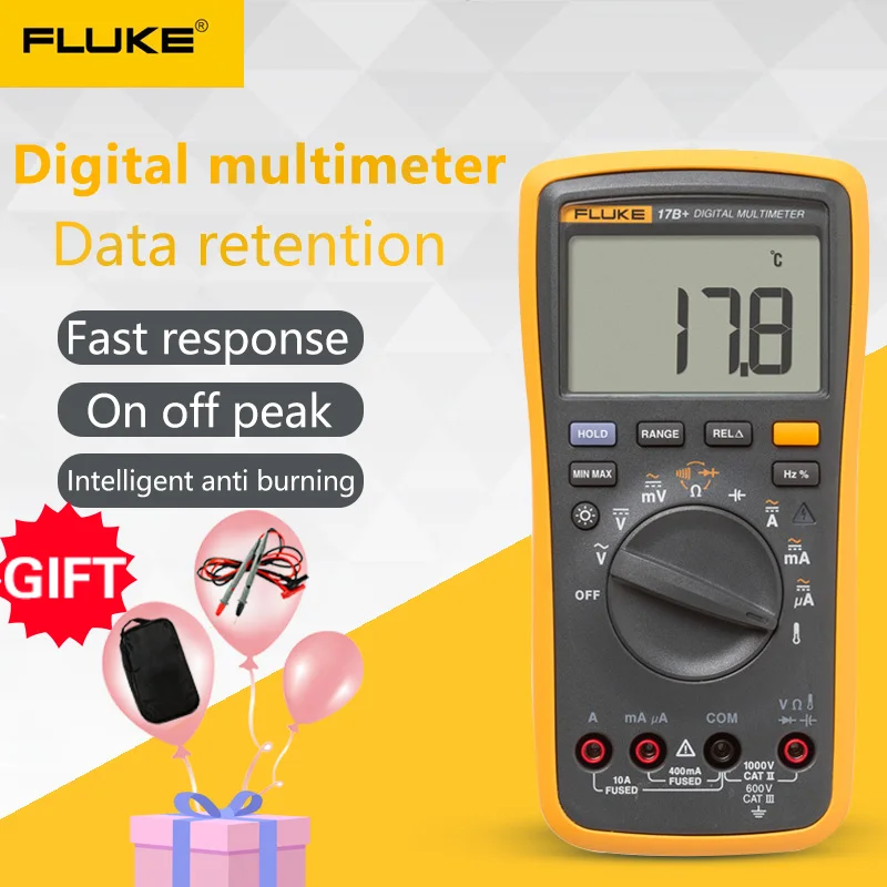 Цифровой мультиметр FLUKE 15B + 17B измерение переменного/постоянного напряжения тока