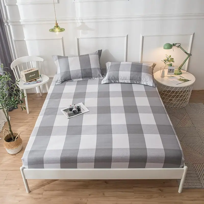 

Home Fitted Bottom Sheet Queen Premium Soft Wrinkle Resistant Microfiber Deep Pocket king Grey 100% Cotton Lattice 71X79