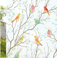 luckyyj privacy window film opaque non adhesive bird decals decorative glass covering static cling tint window stickers for home
