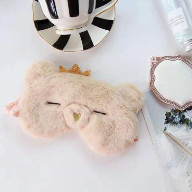 Khaki pig Рождественский олень, тени для век, милый плюшевый чехол для глаз, детская маска для сна, повязка для глаз, повязка для сна, маска для глаз, подарок - Цвет: Khaki pig