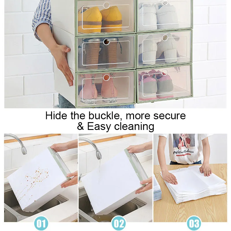 Transparent Shoe Drawer Storage Box Creative High Capacity Plastic Home Bag Organization DIY Assembly Decor | Дом и сад
