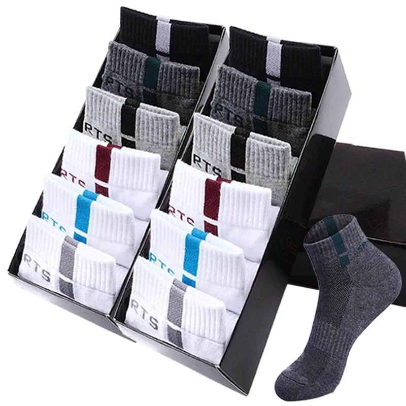 

High Quality Men Socks Cotton 10Pairs Outdoor Sports Summer Autumn Male Short Fashion Stocking Black White Breathable Men's Sock