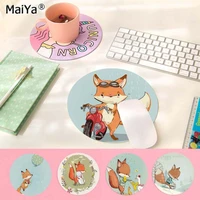 maiya hot sales animal more cute fox gaming round mouse pad computer mats gaming mousepad rug for pc laptop notebook
