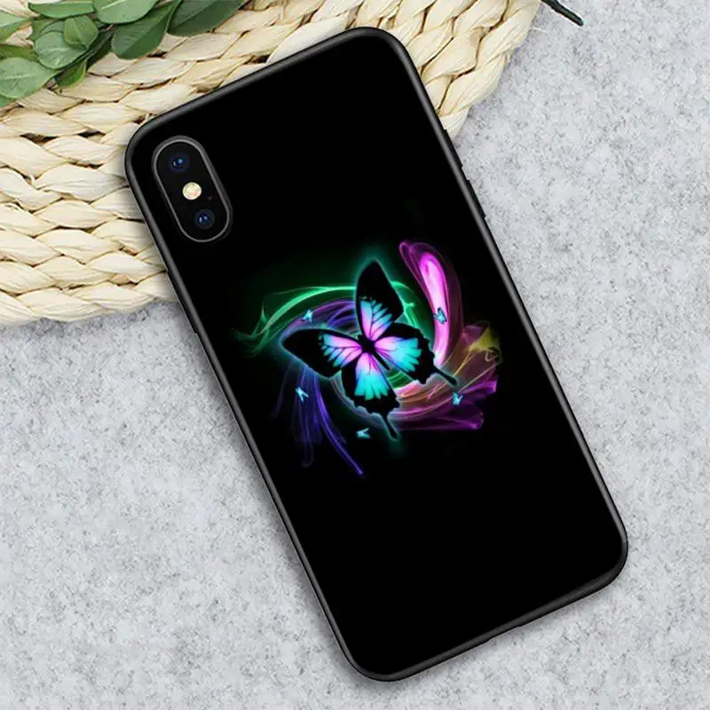 

Bling blue butterfly Phone Case for iPhone 11 12 pro XS MAX 8 7 6 6S Plus X 5S SE 2020 XR mini