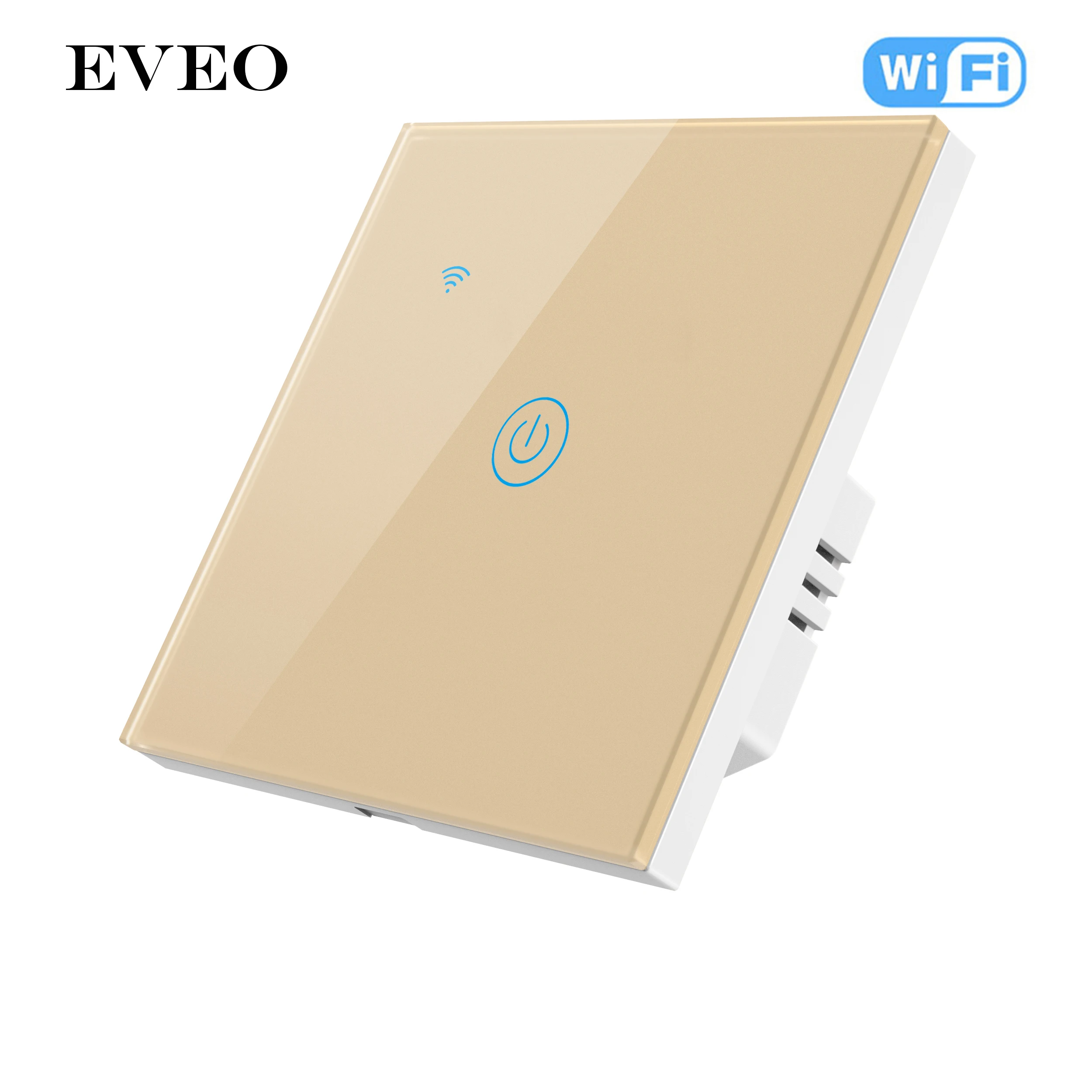 

EVEO EU Standard Touch Glass Panel Tuya Voice Control Smart Switch WIFI Control Single Live Light Switch