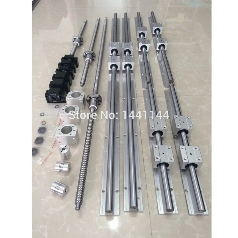 

6 sets linear guide rail SBR16 - 300/700/1100mm + SFU1605 - 350/750/1150mm ballscrew set + BK/BK12 + Nut housing Coupler CNC par