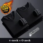 Термобелье мужское, на флисе, с V-образным вырезом, на осеньзиму, размера плюс