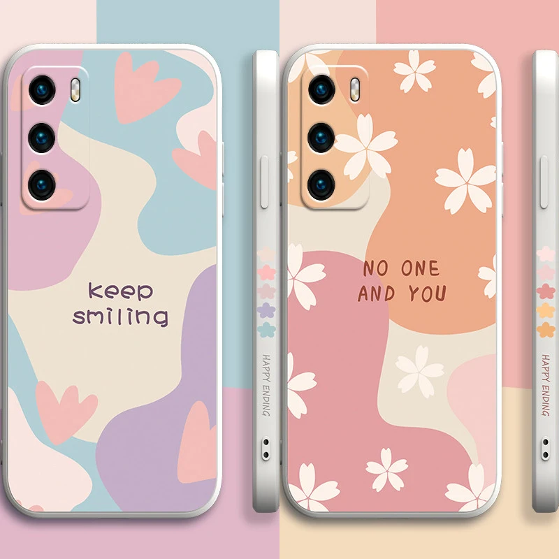 

Matte Geometry Flower Pattern Soft TPU Phone Case For Huawei Honor 20 30 30s V30 Pro X10 P30 P40 Mate 40 Nova 6 7 8 SE Pro 5G