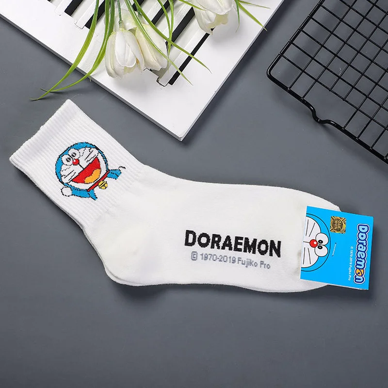 Anime Doraemon print socks Nobita Nobi Minamoto Shizuka Konta Takeshi Honekawa Suneo Dorami cute fun cartoon women cotton sock