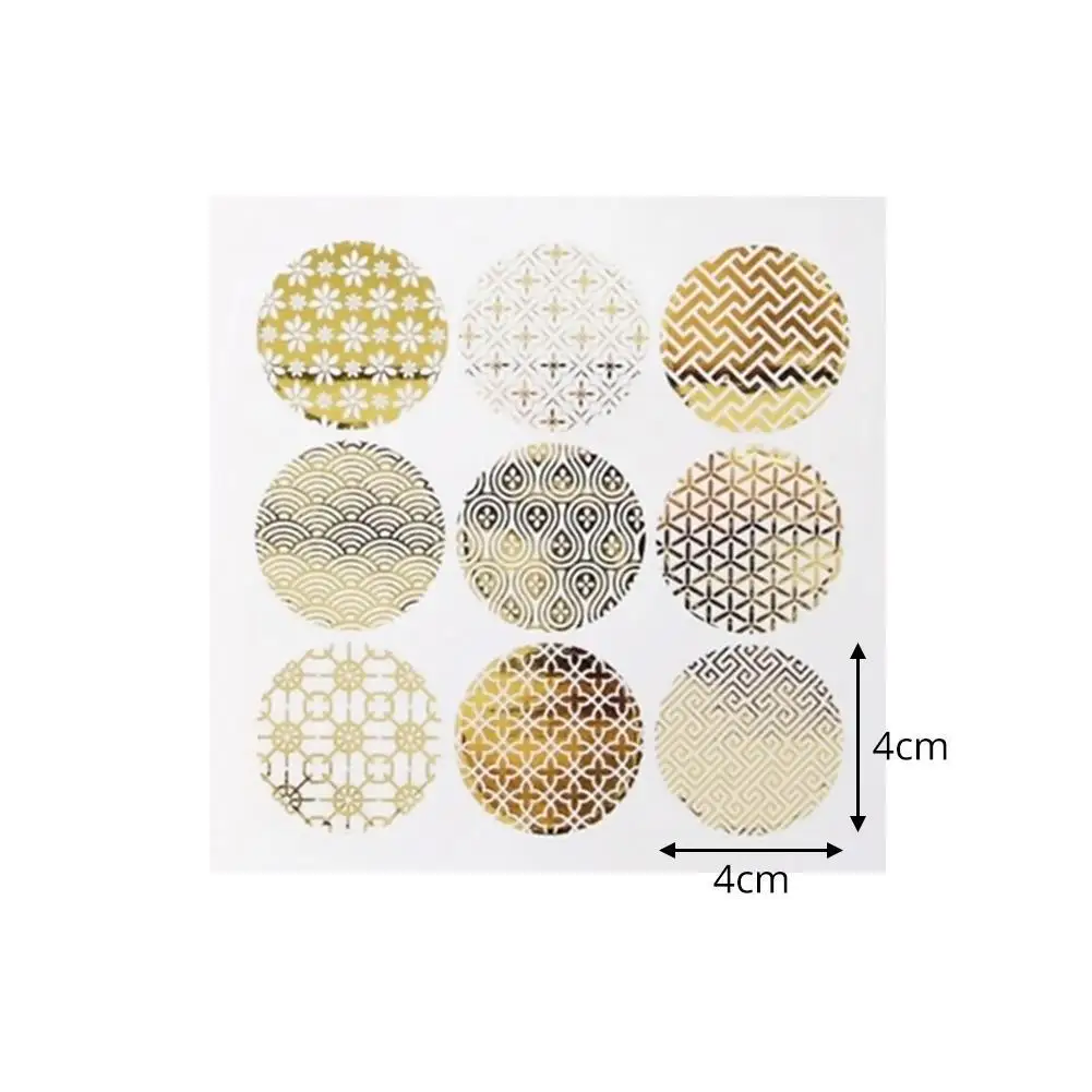 90 шт./компл. Золотые круглые наклейки с цветочным дизайном ярлыки для подарков
