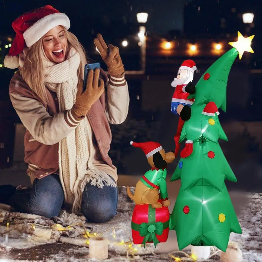 

Рождественский надувной снеговик Санта-Клаус светодиодный светильник кой, модель выдувного света, светильник ственские украшения для дома...