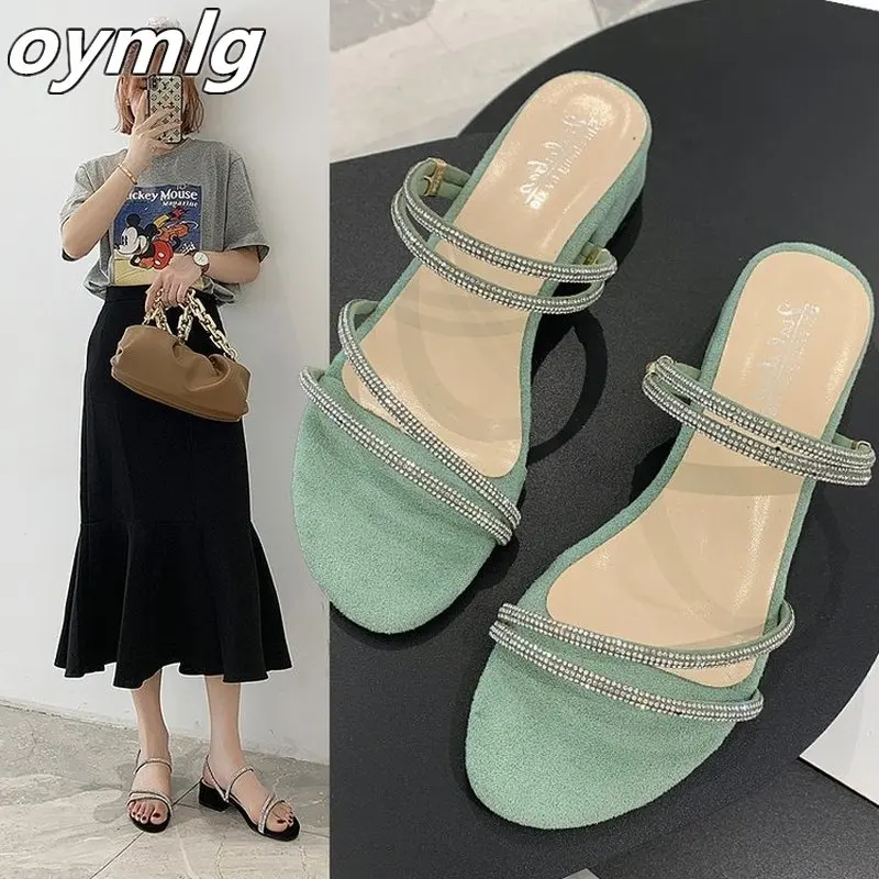 

new Flat outdoor slippers Sandals foot ring straps beaded Roman sandals fashion low slope with women's shoes low heel shoes