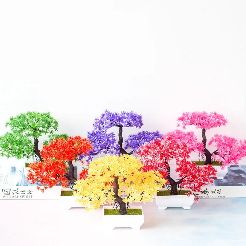 

1 Piece Artificial Yunsong Four-legged Plum Blossom Potted Simulation Flower Set Living Room Restaurant Shop Decoration Bonsai