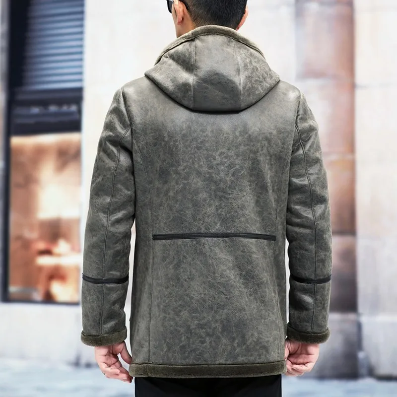 Мужское длинное кашемировое пальто Повседневная Свободная утепленная куртка из
