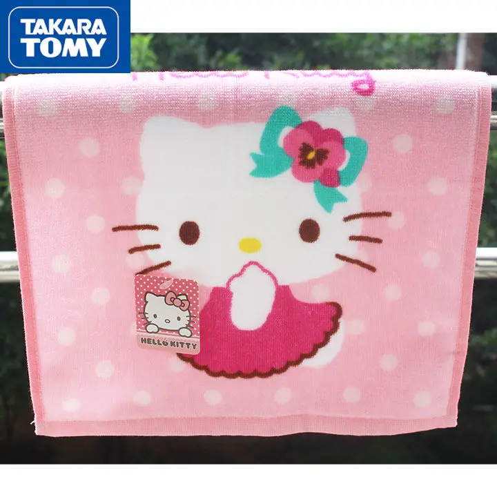 Takara Tomy Hellokitty Cute Creative Pure Cotton Absorbent Children's Soft Face Towel Hand Towel cute love ice cream 100% cotton printing soft towel