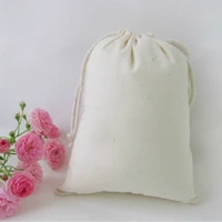 cotton drawstring bag jewelrypackagecosmeticgiftweddingpartywigshoemakeup pouches sachet pocket custom logo print 100pcs
