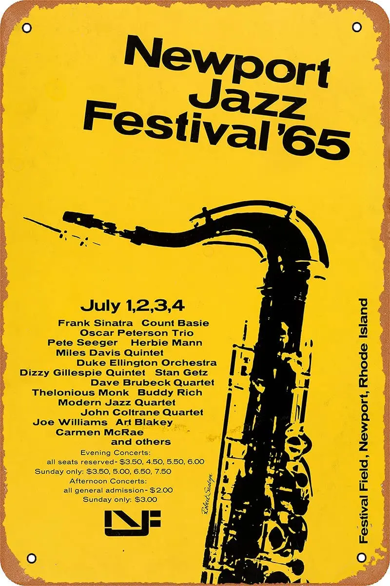 

Metal Vintage Tin Sign Decor Newport Jazz Festival '65 Concert Poster Cafe Wall Art Sign Gift 8 X 12 INCH christmas gift wall