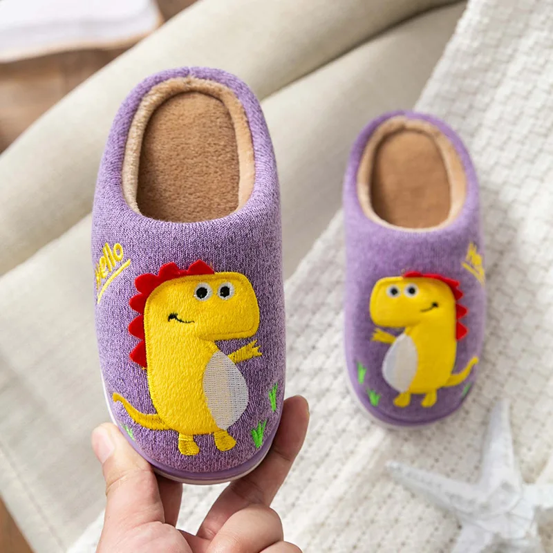 Детская Хлопковая обувь детские домашние тапочки для мальчиков и девочек
