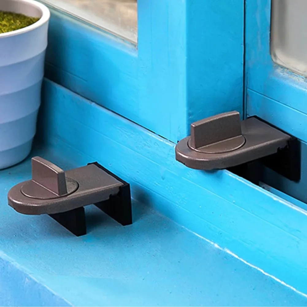 4Pcs Sliding Sash Child Anti-pinch Lock Stopper Cabinet Locks Straps Sliding Lock Doors Sliding Windows Hardware Stopper
