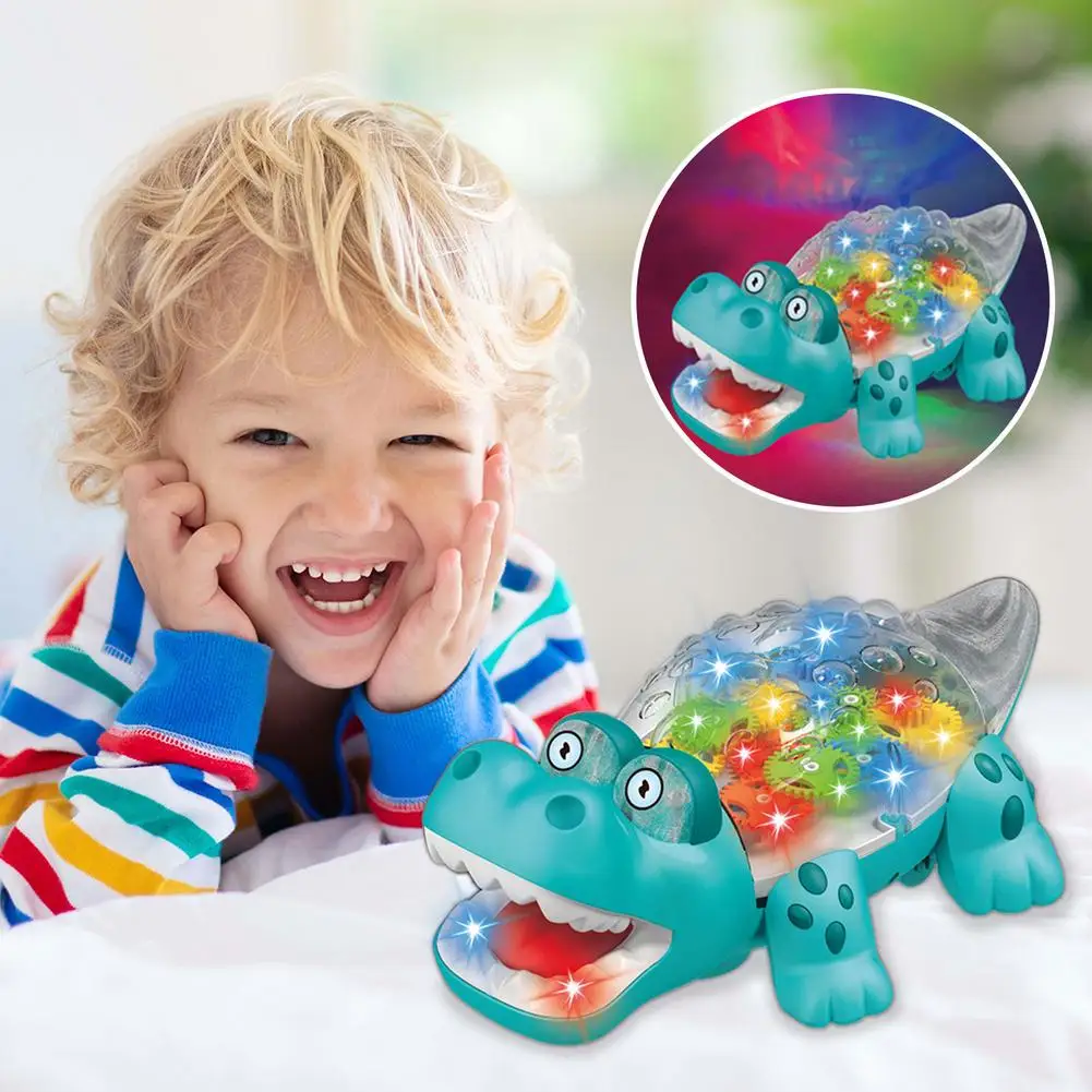 

Baby Press Rattle Crawling Toys Newborn Toddler Baby Musical Crawling Electric Crocodile Toys With Lights Early Learning Toys