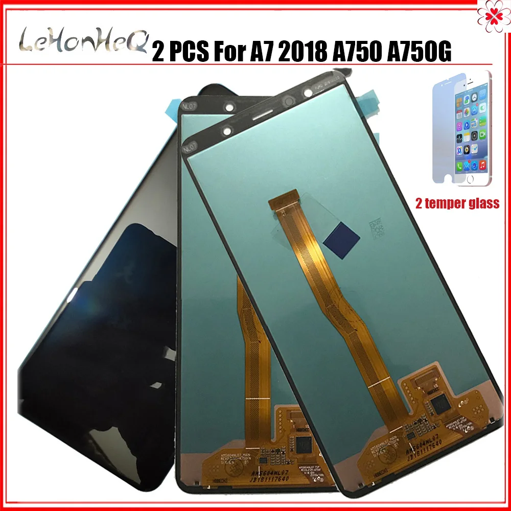 2 шт./лот 6 0 ''AMOLED ЖК дисплей для samsung Galaxy A7 2018 A750 SM A750F с сенсорным экраном в сборе