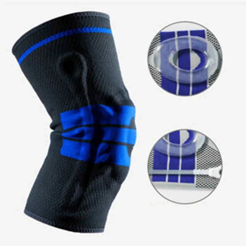 

1 PCS Silicone Padded Knee Pads Supports Brace Basketball Fitness Meniscus Patella Protection Kneepads Sports Safety Knee Sleeve