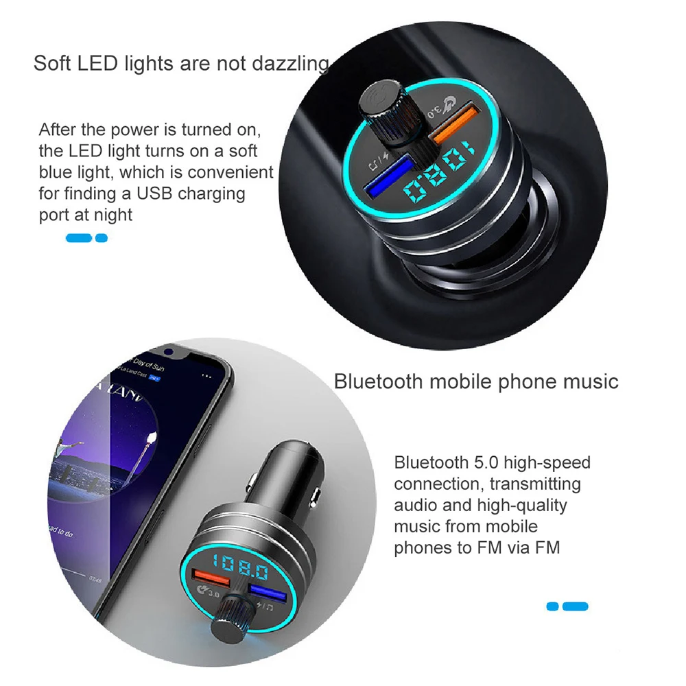 FM передатчик приемник Двойной USB Авто MP3 плеер Bluetooth Hands Free многофункциональное