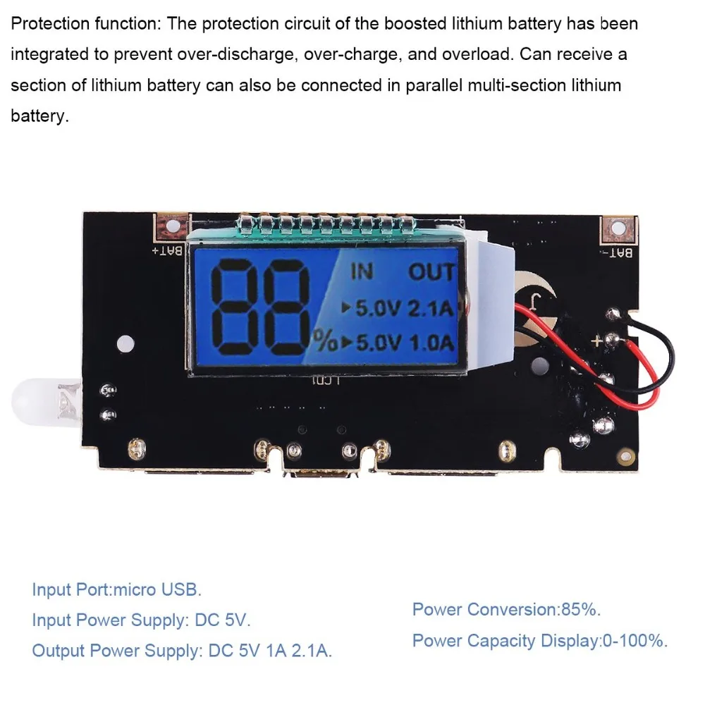 Автоматическая защита! Двойной USB 5V 1A 2.1A Мобильный Внешний аккумулятор 18650
