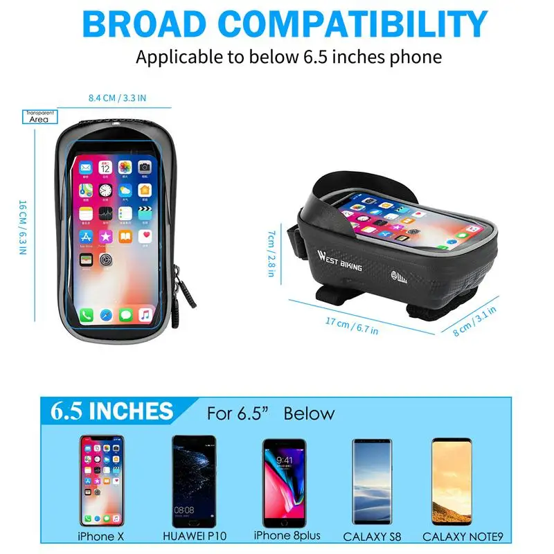 west biking bicycle bag front frame mtb bike bag waterproof touch screen top tube 6 7 2 inch phone bag case cycling accessories free global shipping