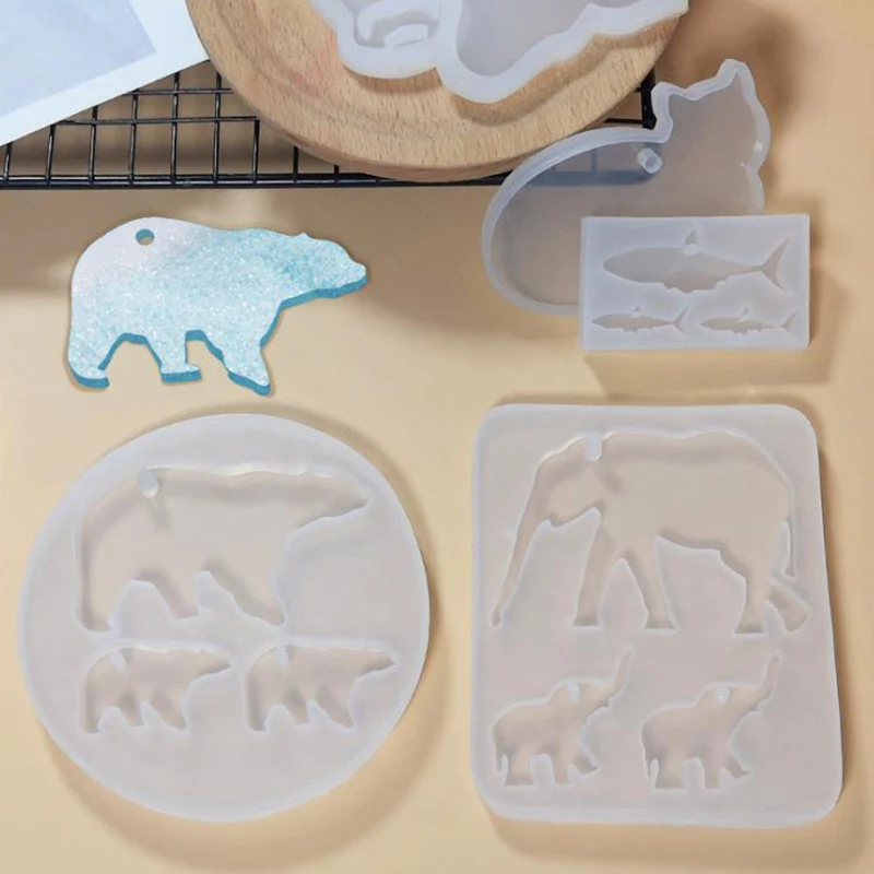 

Elephant Family Clear Mould Animal Pendant DIY Silicone Mold For UV Resin Jewelry Making Epoxy Resin Crafts Jewelry Tools
