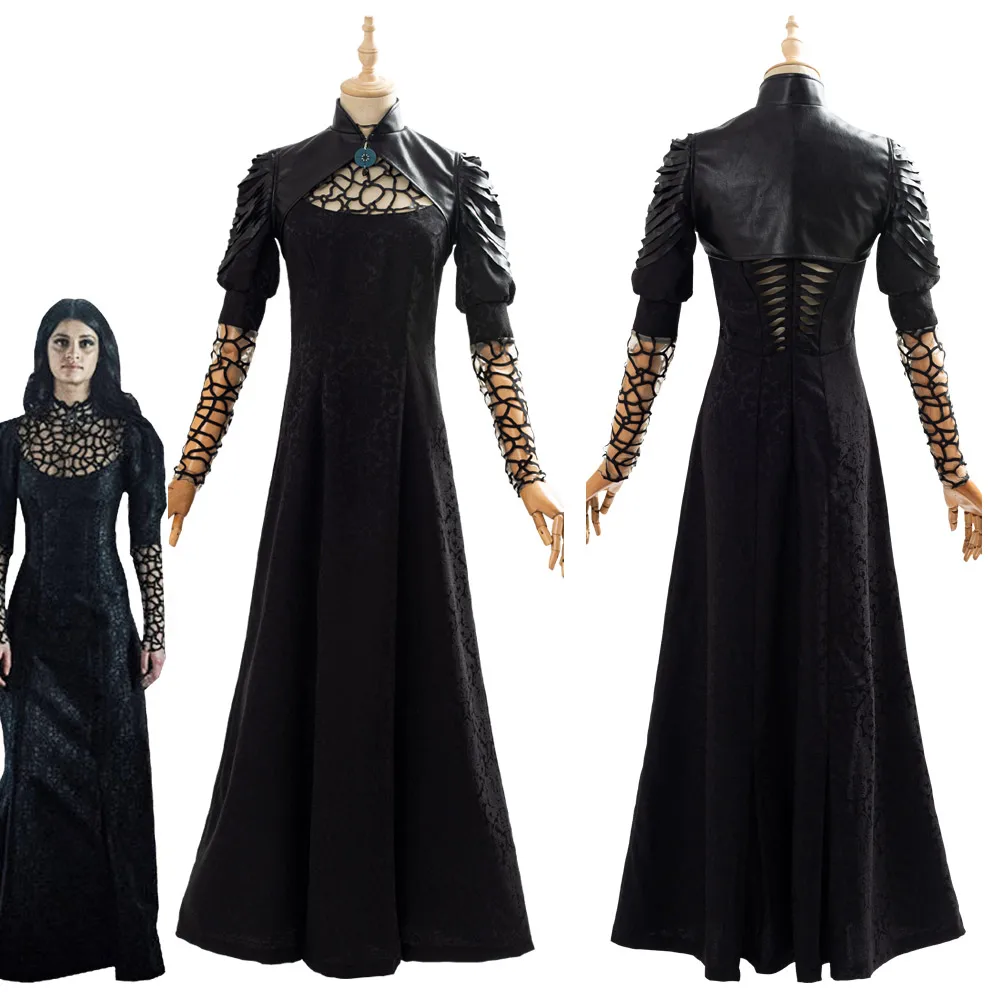 Костюм для косплея Yennefer Черное длинное платье вечерние накидка женщин женские