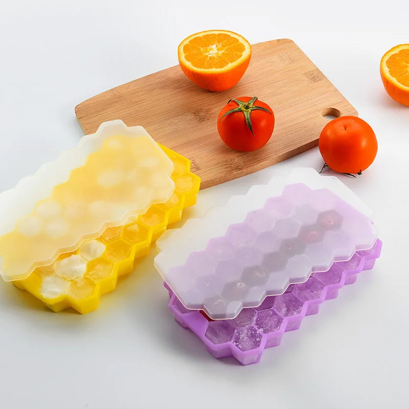 

37 Cavity DIY Ice Cube Tray Honeycomb Ice Cube Mold Food Grade Flexible Silicone Ice Molds for Whiskey Cocktail Ice Maker