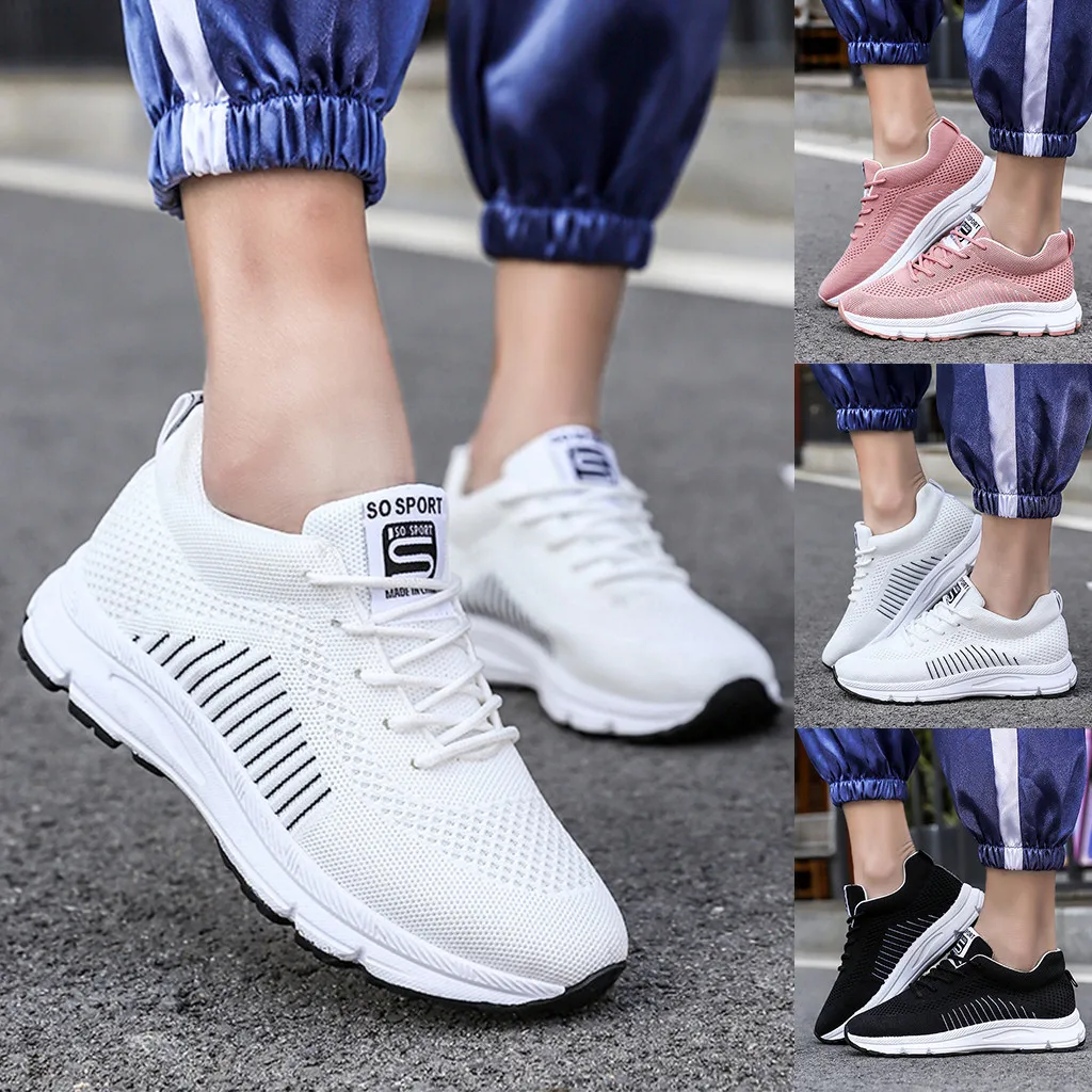Женская модная Повседневная дышащая Спортивная обувь на шнуровке студенческие