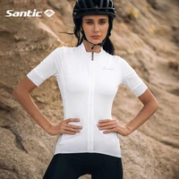 santic summer women cycling jersey short sleeve white road bike clothing top quick dry reflective shirt sportswear asian size