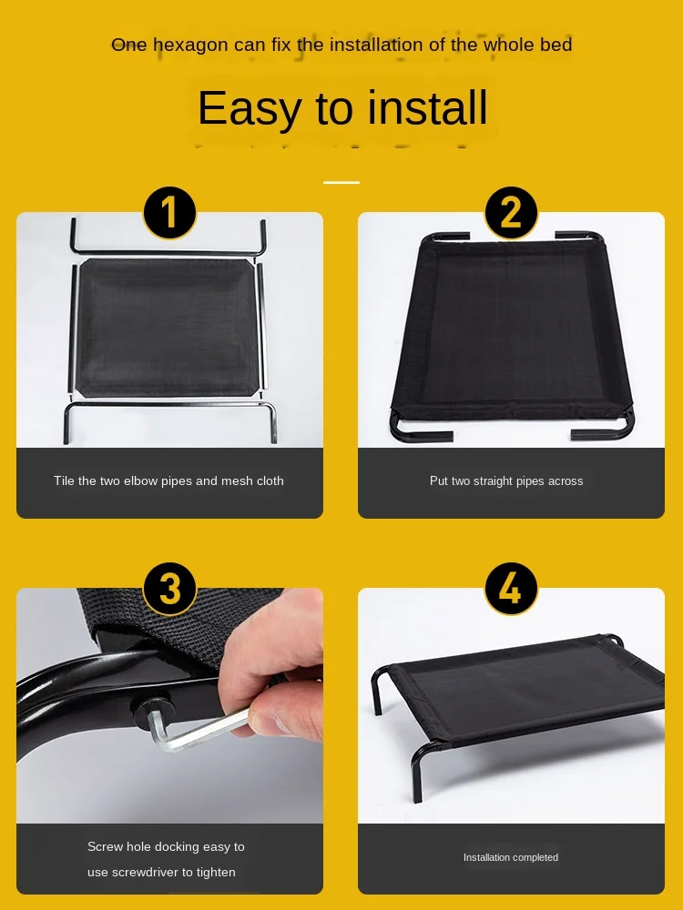 

Four Seasons Universal Dog Camping Bed Pet Bed Large Dog Removable And Washable Kennel Off The Ground Moisture-proof Dog Bed