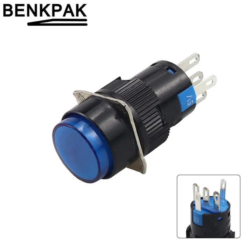 Светодиодный кнопочный выключатель 16 мм 5 В 12 24 220 В|switch lamp|lamp switchpush button lamp switch |