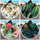 Модное пляжное полотенце с листьями и кисточками, круглая ткань из микрофибры для растений и джунглей, 150 см одеяло для пикника и йоги, пляжное покрывало, гигантские полотенца, полотенце для кровати