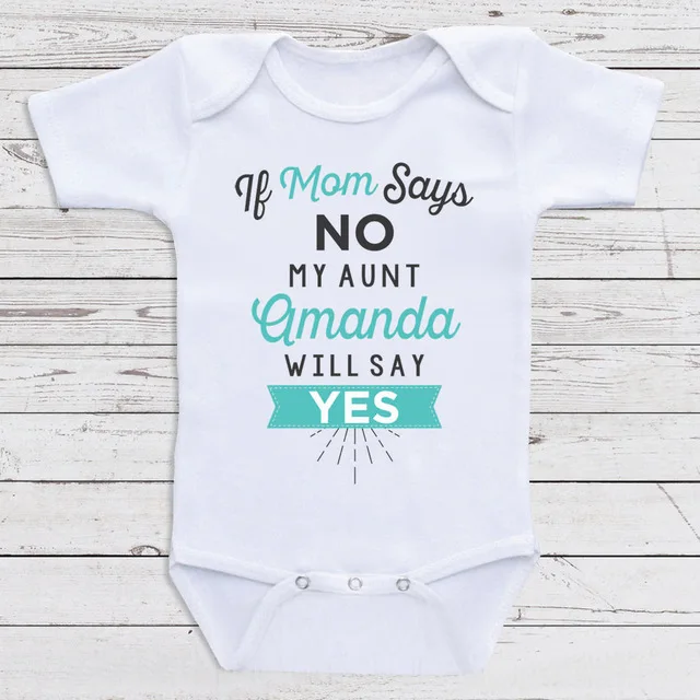 

Если мама говорит нет, моя тетя Аманда скажет да, детский комбинезон, комбинезон для новорожденных, комбинезоны, крошечные летние костюмы с ...