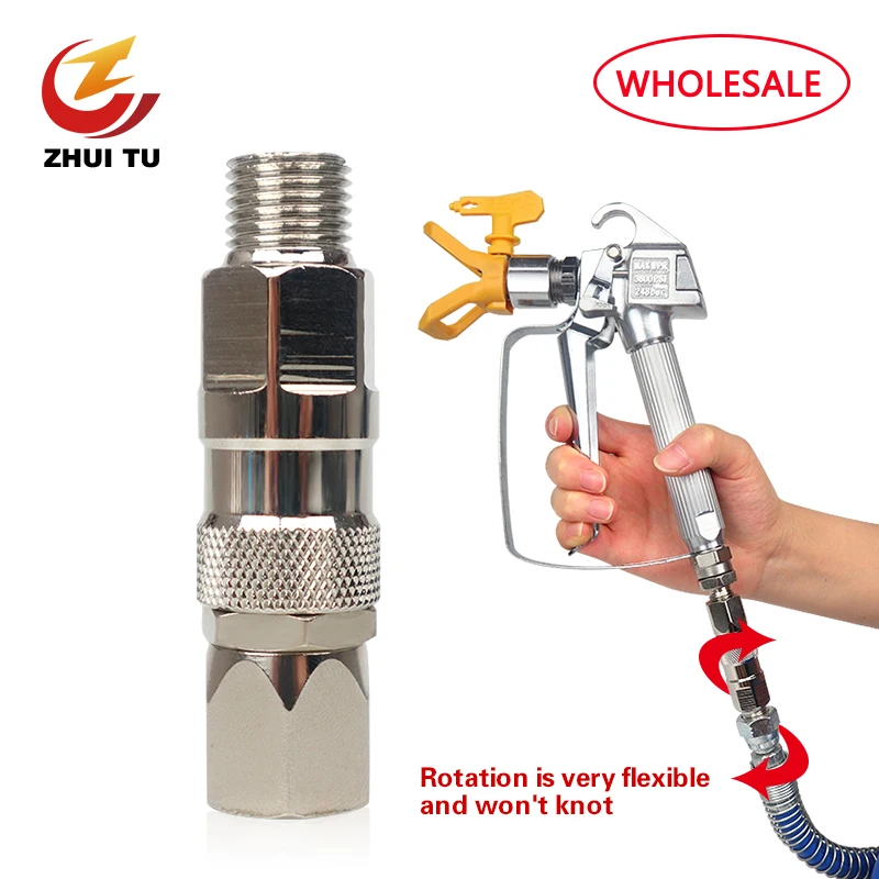 ZHUI TU Durable Swivel Joint 1/4-Inch Airless Sprayer High Pressure Pipe Connector Accessories Rust Free Easy Connection