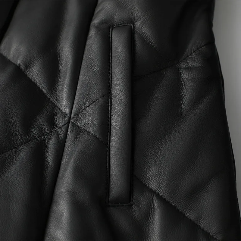 

JCHB 2021 Genuine Leather Jacket Women Sheepskin Coat Female Winter Down Jackets Mink Fur Collar Long Parkas Mujer Chaqueta Pph