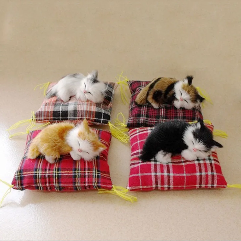 Kawaii ткань спящий котенок на мини подушка моделирование кошка кукла украшения