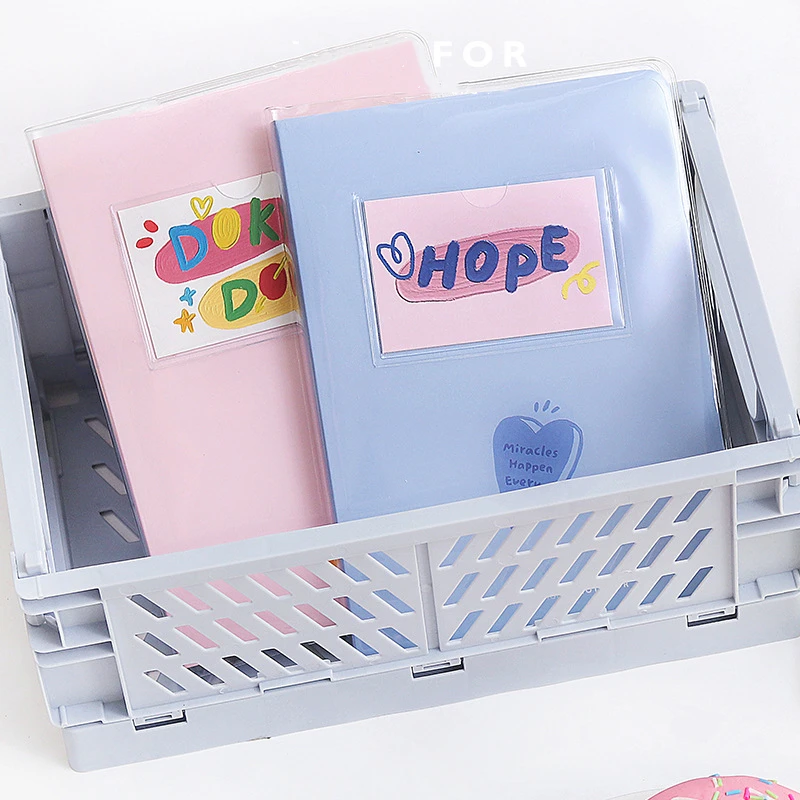 

TOPYU NEW Plastic Sleeve Cover Notebook Handbook Diary Memo Pads 160 Pages Color Grid Inner Page Notepad Kawaii Stationery