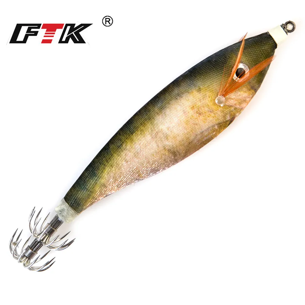 

FISH KING 9cm/16g Fishing Lure 7Colors Wobblers Jigs Octopus Cuttlefish Wood Shrimp Squid Hook Hard Baits 3D Eyes Luminous Lures