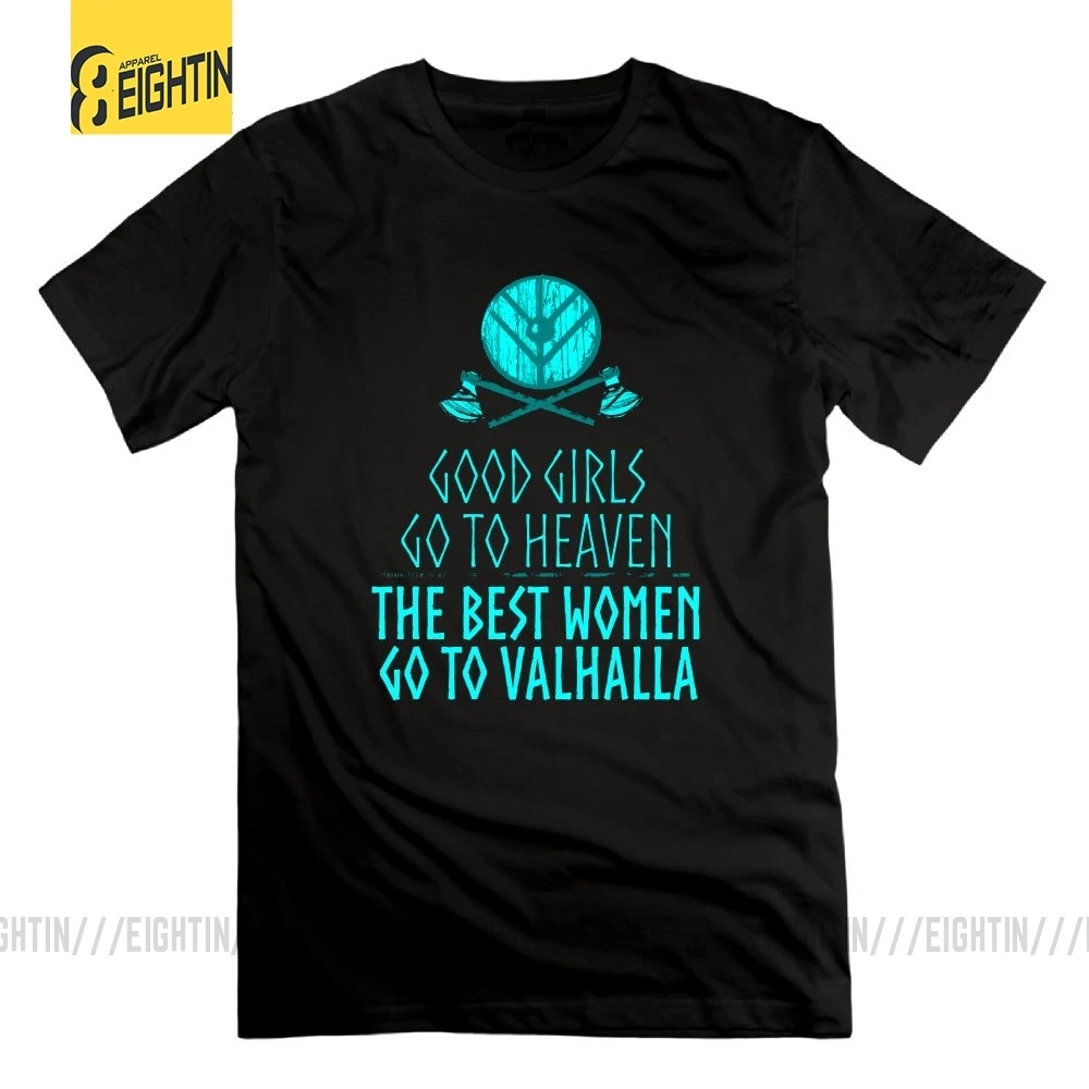 Vikings/лучшие женские футболки с надписью «Go to Heaven», «Go to Valhalla», футболки из очищенного хлопка с короткими рукавами, мужские футболки